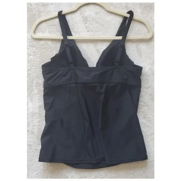 Catalina twist front underwire Black minimalist tankini top size 8-10 - Picture 7 of 8